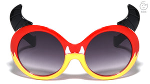 Kids Shape Horns Monster Round Wholesale Sunglasses