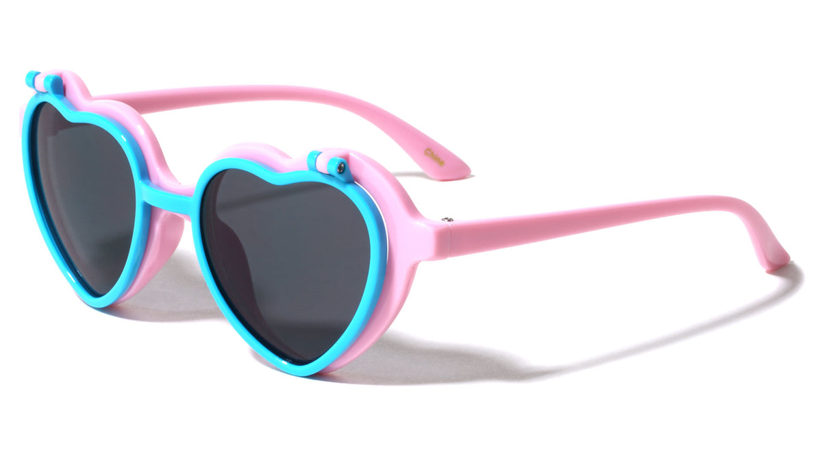 Kids Flip Up Heart Shaped Wholesale Sunglasses