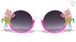 Kids Glitter Round Unicorn Sunglasses Wholesale