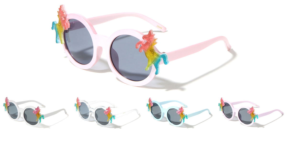 Kids Unicorn Round Fashion Wholesale Sunglasses