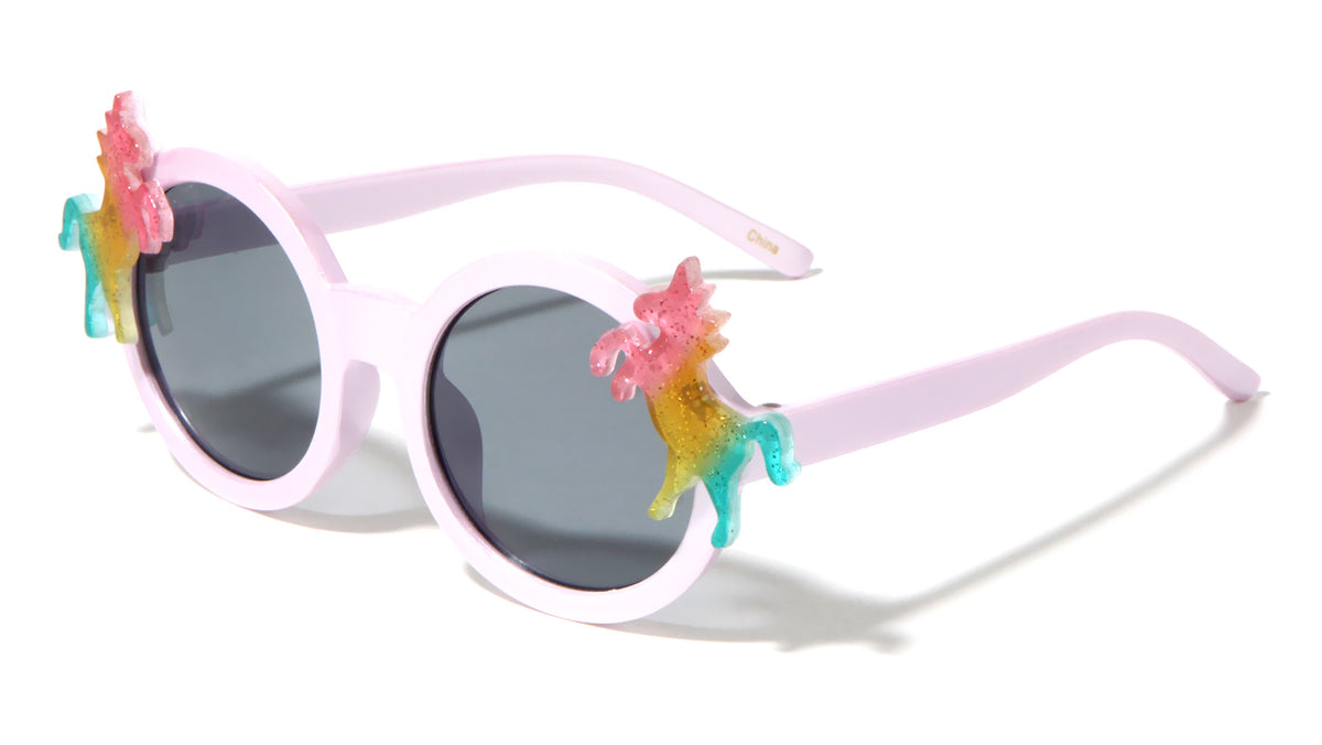 Kids Unicorn Round Fashion Wholesale Sunglasses