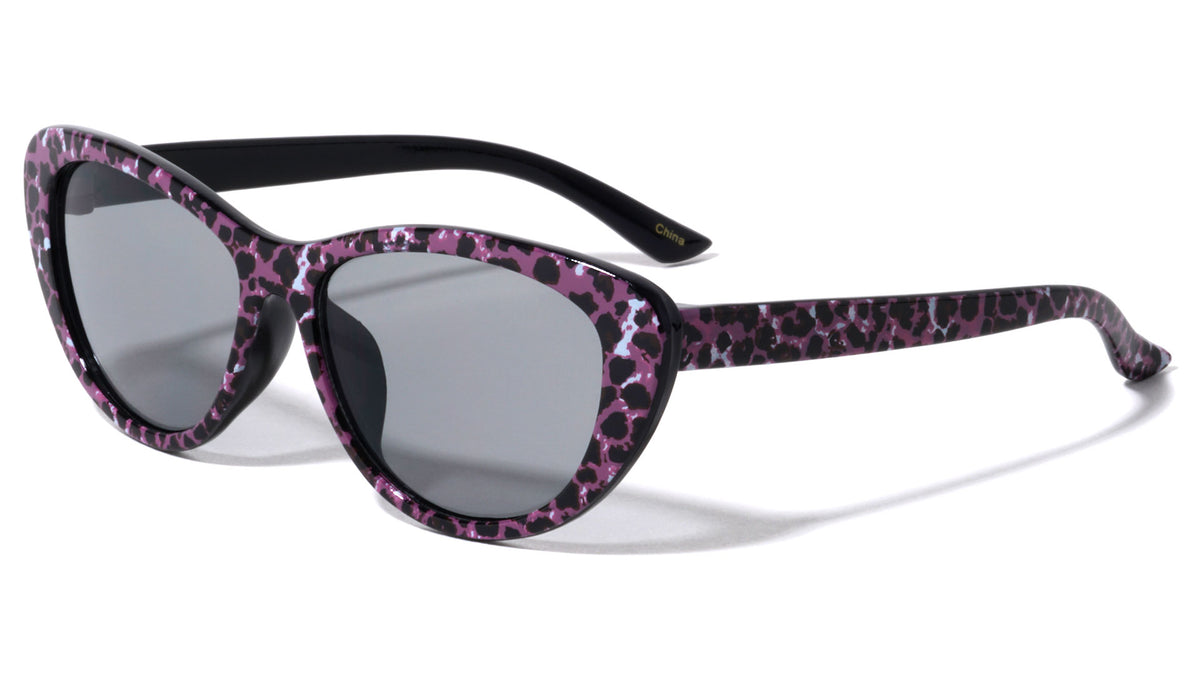 Kids Frame Print Retro Cat Eye Wholesale Sunglasses