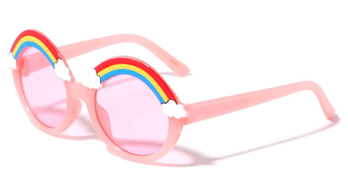 Kids Rainbow Clouds Round Wholesale Sunglasses