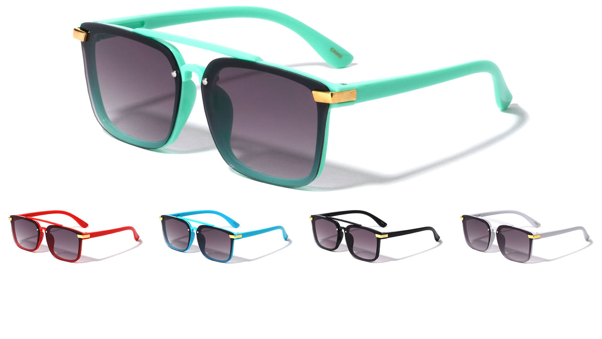 Kids Rimless Retro Aviators Wholesale Sunglasses