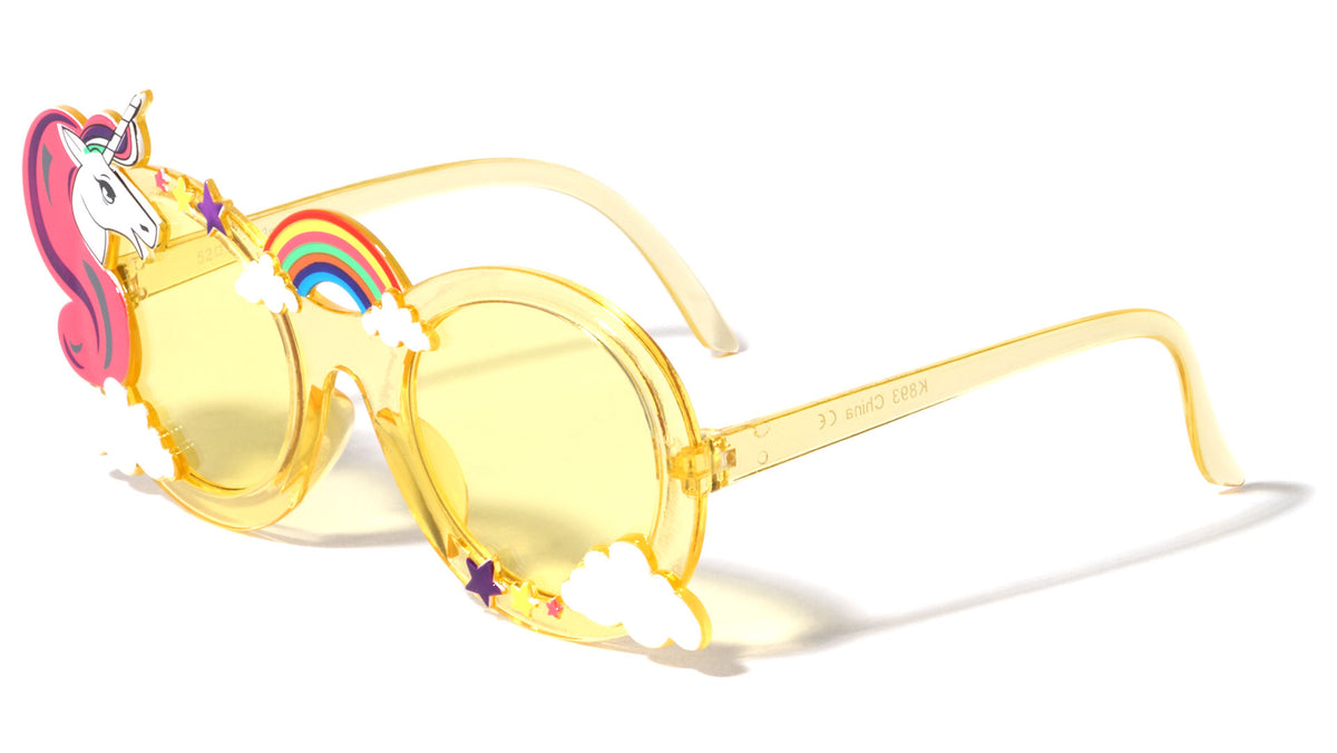 Kids Round Rainbow Unicorn Wholesale Sunglasses