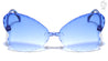 Kids Rimless Crystal Color Butterfly Wing Shaped Wholesale Sunglasses
