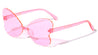 Kids Rimless Crystal Color Butterfly Wing Shaped Wholesale Sunglasses