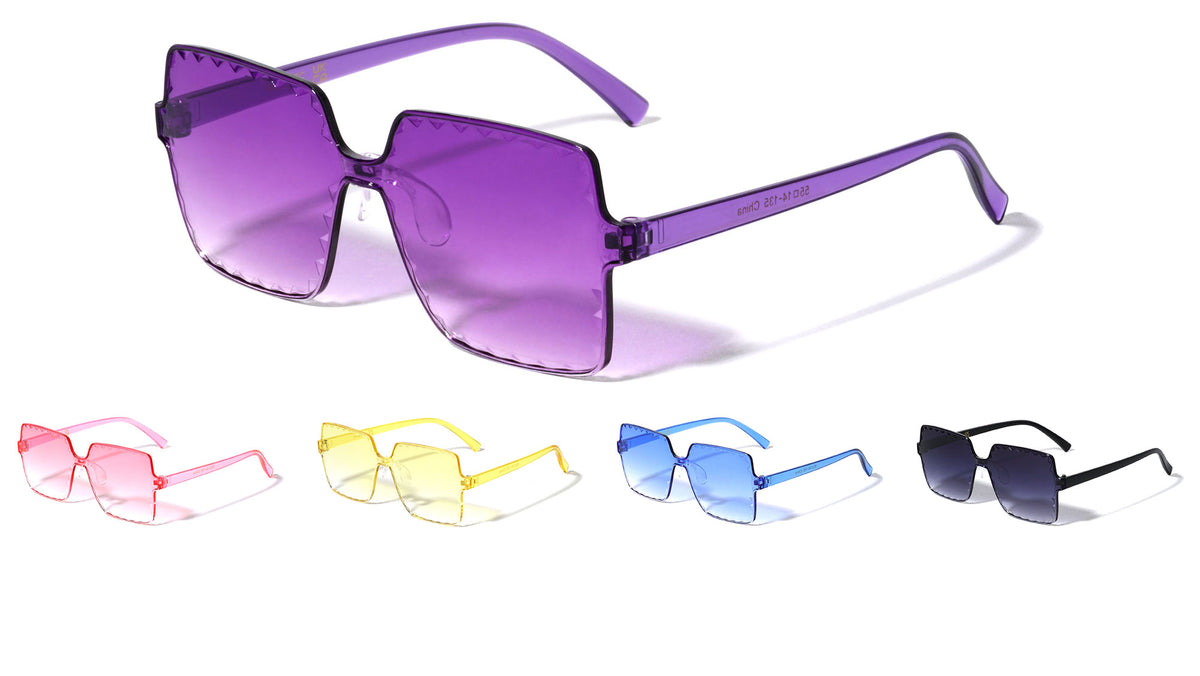 Kids Rimless Crystal Color Square Wholesale Sunglasses