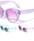 Kids Crystal Color Glitter Round Cat Eye Wholesale Sunglasses