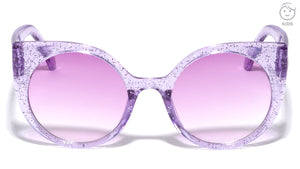 Kids Crystal Color Glitter Round Cat Eye Wholesale Sunglasses