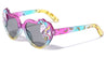 Kids Unicorn Glitter Rainbow Color Heart Shape Wholesale Sunglasses
