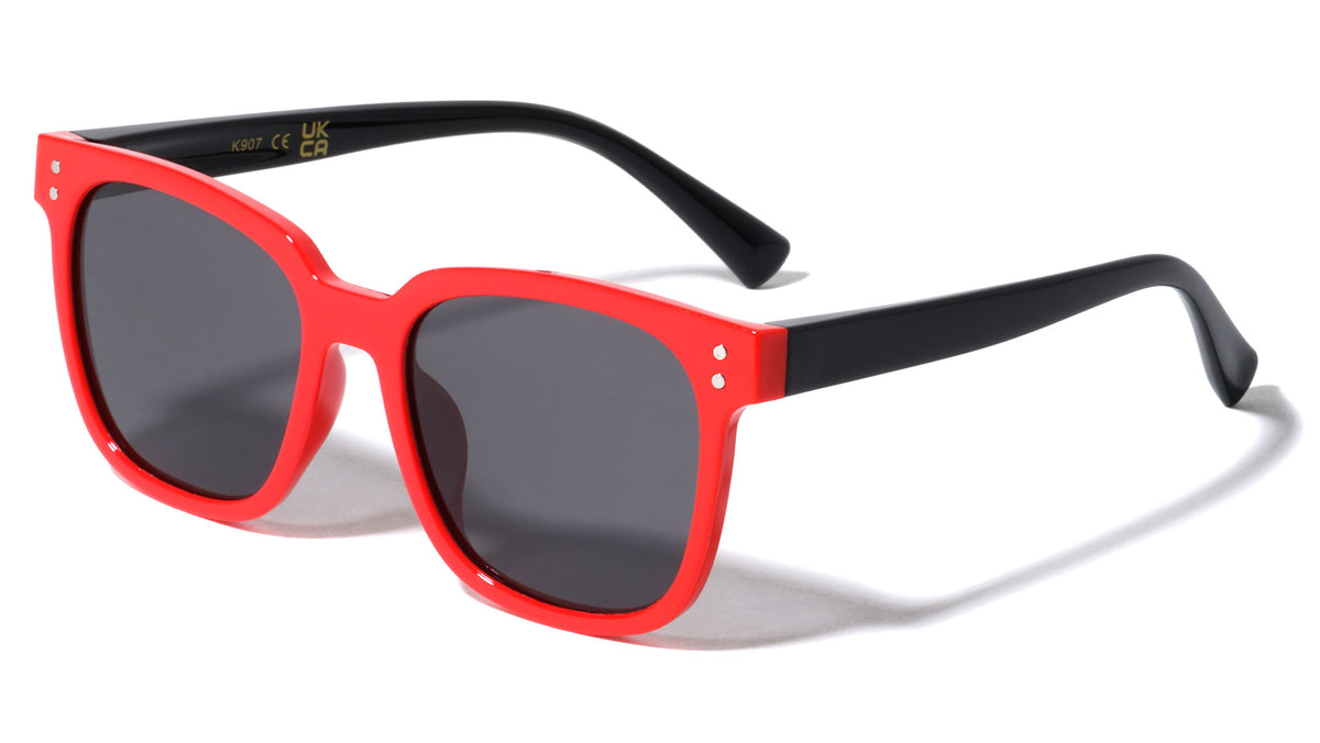 Polarized Flexible Kids Retro Square Duotone Frame Wholesale Sunglasses