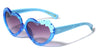 Kids Heart Shaped Crystal Glitter Rim Side Flowers Wholesale Sunglasses