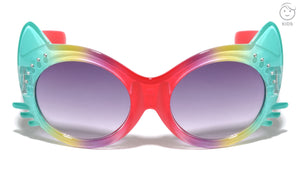 Kids Shape Cat Face Crystal Color Rhinestone Wholesale Sunglasses