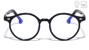 Kids Blue Light Blocking Retro Black Wholesale Eyewear