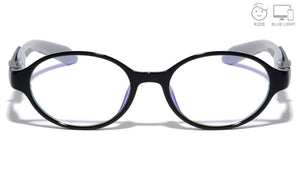 Kids Blue Light Blocking Black Oval Wholesale Eyewear