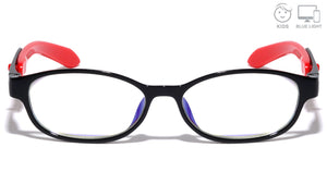 Kids Blue Light Blocking Red Round Rectangle Wholesale Eyewear