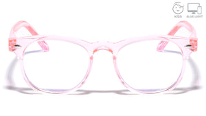 Kids Blue Light Blocking Horned Light Pink Wholesale Eyewear