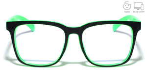 Kids Blue Light Blocking Squared Classic Green Wholesale Eyewear