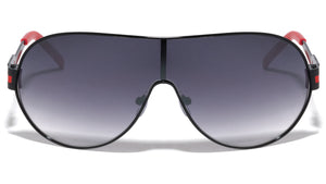 KHAN One Piece Shield Color Stripes Sunglasses Wholesale