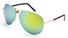 KHAN Aviators Cutout Front Color Mirror Wholesale Sunglasses