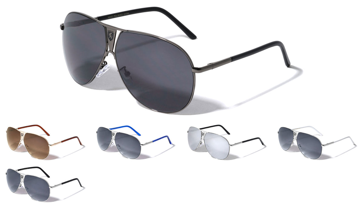 KHAN Aviators Cutout Front Wholesale Sunglasses