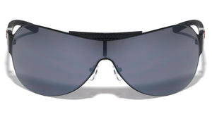 KHAN Solid One Piece Shield Wholesale Sunglasses