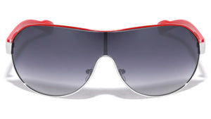 KHAN One Piece Shield Color Legs Sunglasses Wholesale