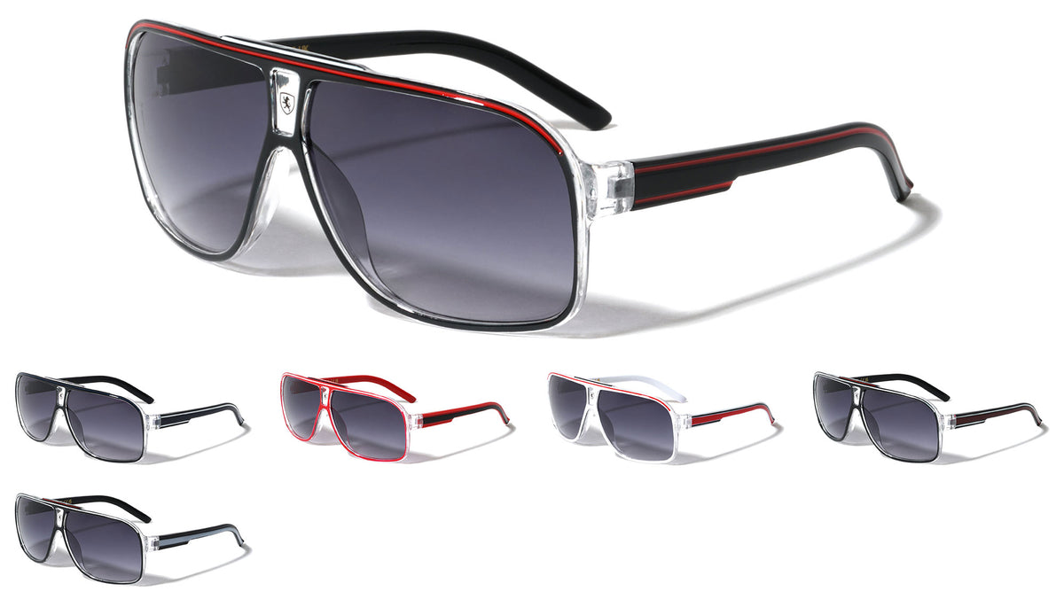 KHAN Stripe Aviators Wholesale Bulk Sunglasses
