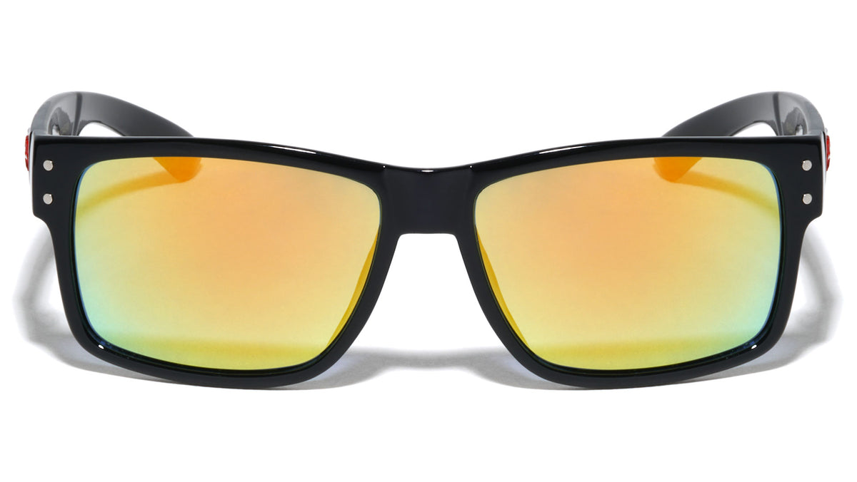 KHAN Color Mirror Lens Classic Square Wholesale Sunglasses