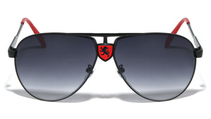 KHAN Aviators Front Large Logo Sunglasses Wholesale