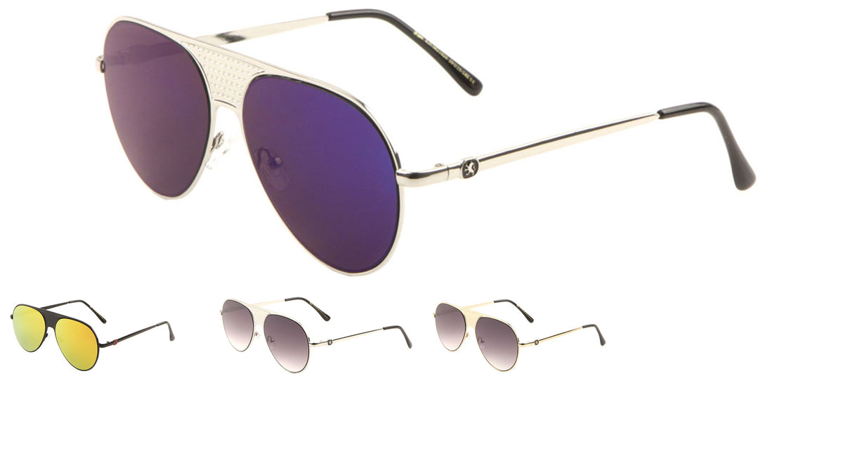 KHAN Aviators Front Metal Grille Wholesale Bulk Sunglasses