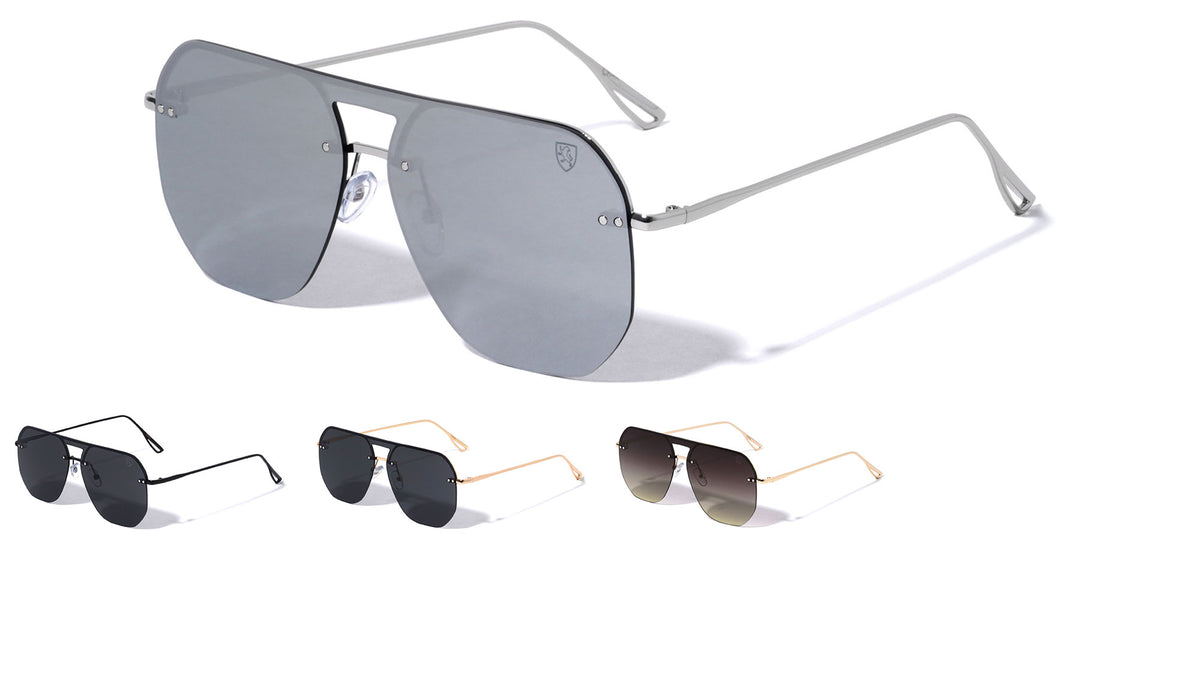 KHAN Rimless Aviators Wholesale Sunglasses