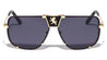 KHAN Bracket Rim Flat Top Squared Aviators Wholesale Sunglasses