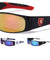 KHAN Wide Rounded Rectangle Color Mirror Sports Wholesale Sunglasses