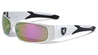 KHAN Wide Rounded Rectangle Color Mirror Sports Wholesale Sunglasses