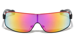 KHAN One Piece Shield Color Mirror Sunglasses Wholesale