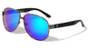 KHAN Color Mirror Lens Wheel Track Pattern Aviators Wholesale Sunglasses