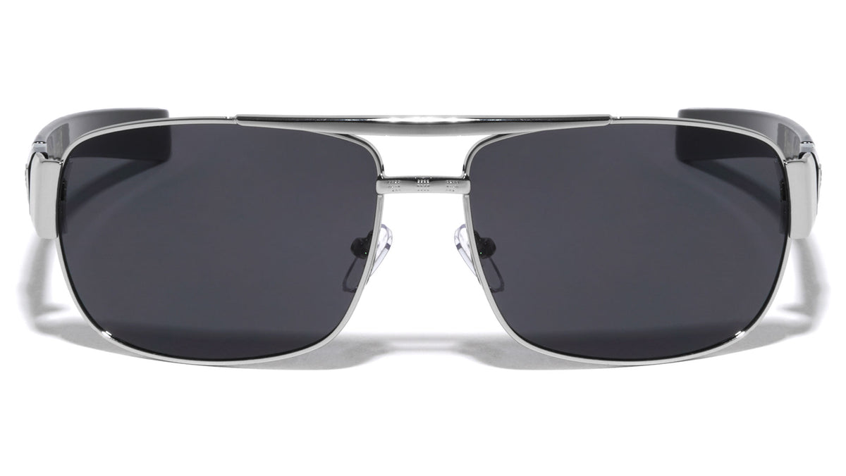 KHAN Flat Bar Squared Modern Aviators Wholesale Sunglasses