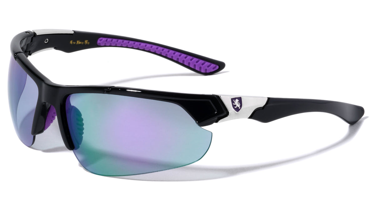 KHAN Semi-Rimless Sports Color Mirror Sunglasses Wholesale