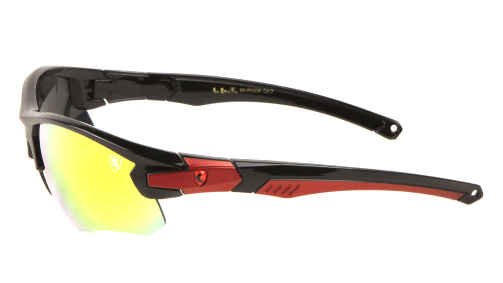 KHAN Sports Ribbed Semi-Rimless Sunglasses Wholesale