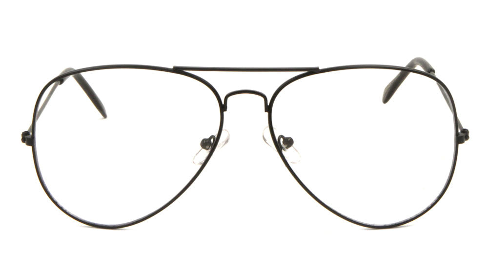L6258-CLR Large Clear Lens Aviators Wholesale Glasses Frontier