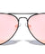 Large Rose Gold Color Mirror Black Frame Aviators Wholesale Sunglasses