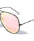 Large Rose Gold Color Mirror Black Frame Aviators Wholesale Sunglasses