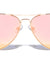Large Rose Gold Color Mirror Aviators Sunglasses Wholesale