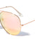 Large Rose Gold Color Mirror Aviators Sunglasses Wholesale