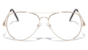 Large Clear Lens Spring Hinge Aviators Glasses Wholesale