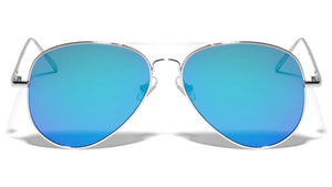 Large Flat Color Mirror Lens Aviators Sunglasses Wholesale