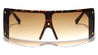 KLEO Oversized Semi Rimless One Piece Shield Lens Wholesale Sunglasses
