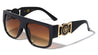 KLEO Flat Top Coin Emblem Hinge Square Wholesale Sunglasses
